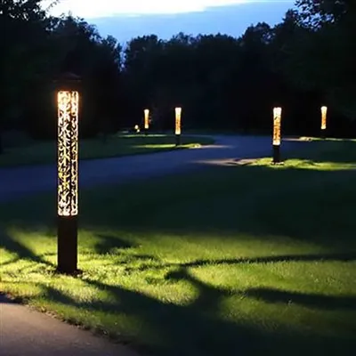 Customized Corten Steel Garden Style Led Pullert lys