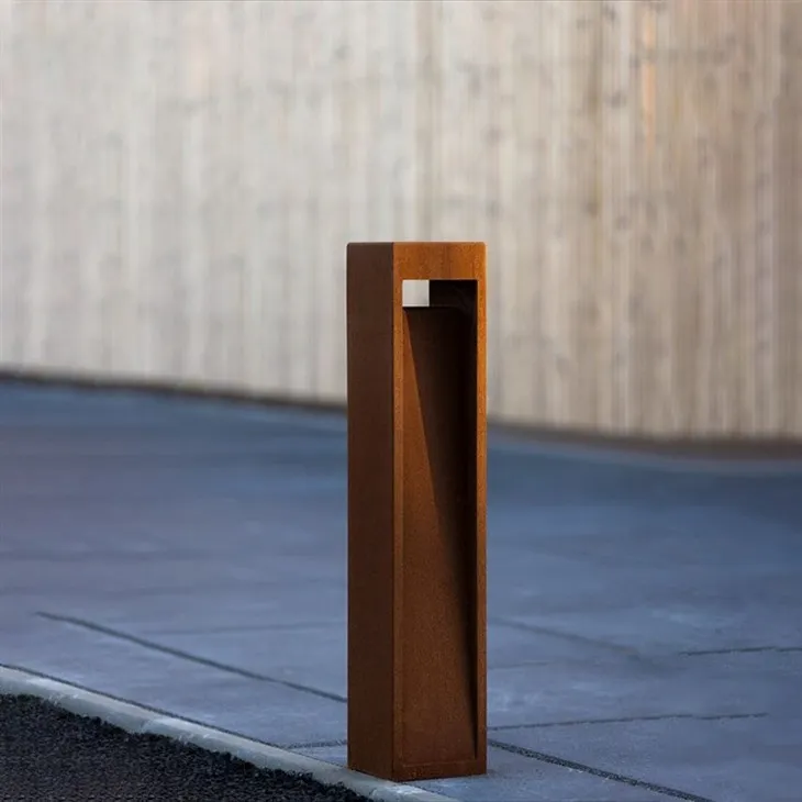 Solar Pathway corten steel outdoor bollard Lights (7)